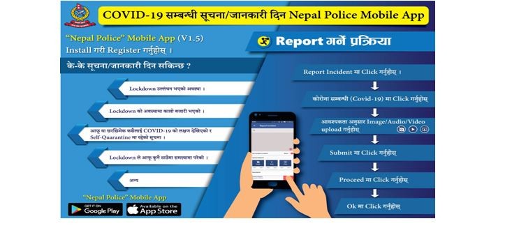 नेपाल पुलिसको मोबाइल एप मा कसरी कोरोनाबारे सूचना तथा जानकारी दिने